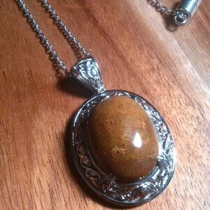 Aqua Nueva Moss Stainless Steel Pendant Necklace